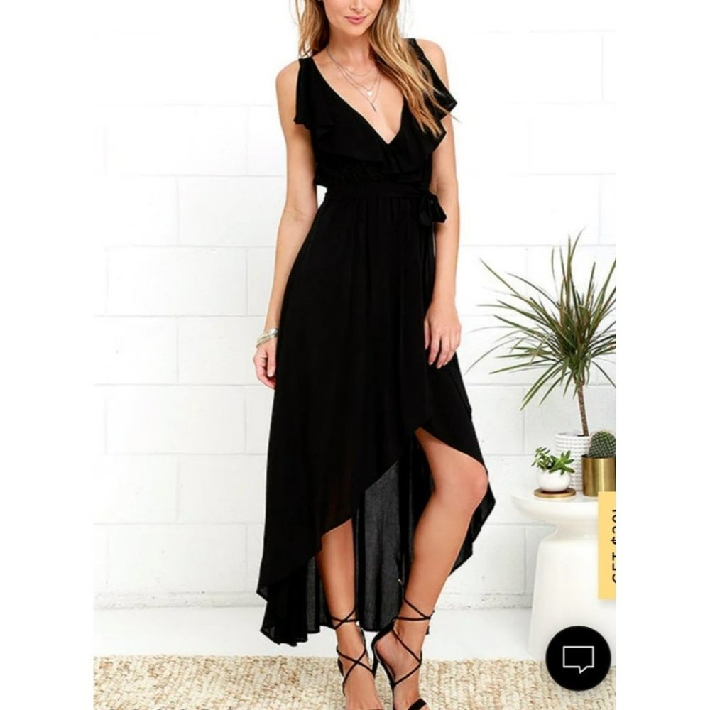 Revolve privacy please high low maxi wrap dress $170 size medium
